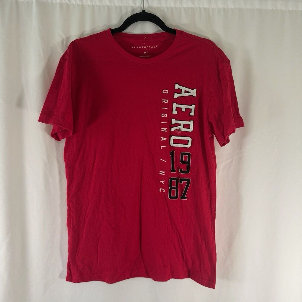 New Aeropostale T-Shirt Men's Medium Red Short Sleeve Crewneck Pullover